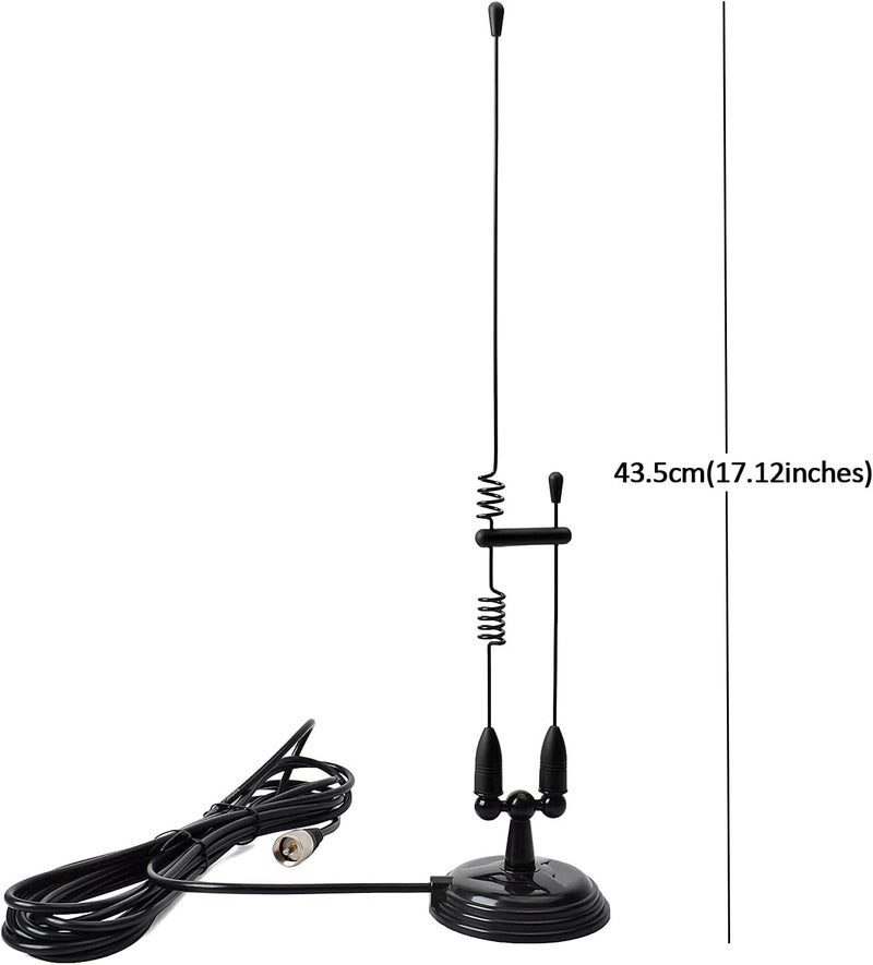 HYS Amateur Dual-Band VHF & UHF Magnet Base Antenna for 2m/70cm Motorola Mobile Ham Radios & Repeaters with 3.5inchs Magnetic Mount, W/13ft RG58 Cable PL-259 UHF Male Mag Mount (Black) - Image 3